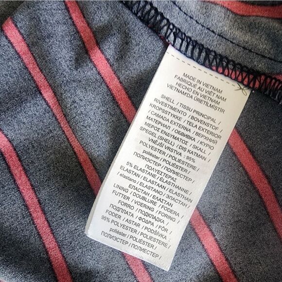 Ralph Lauren Red and Blue Ruched Faux Wrap Dress V-Neck - Picture 9 of 11